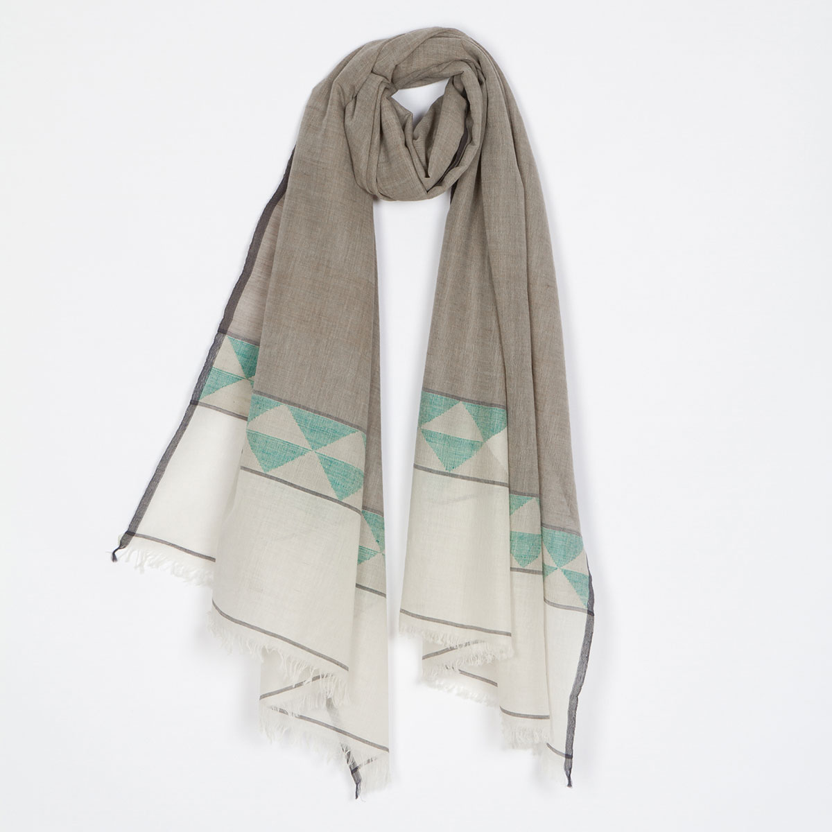 Annaloom | Jamdani Triangles Scarf